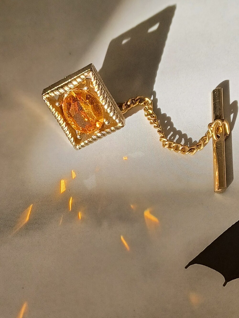 Vintage SWANK Mid Century Modern Gold-Tone Tie Clip 💫